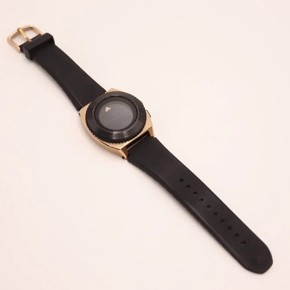 Adidas Sport Mens 42mm Gold Black Tone Digital Watch Running Track w New Battery